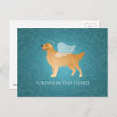 Golden Retriever Angel Dog - Memorial für Haustier Postkarte (Vorne/Hinten)