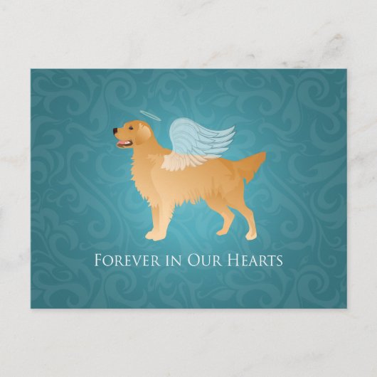 Golden Retriever Angel Dog - Memorial für Haustier Postkarte (Vorderseite)