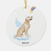 Golden Retriever Angel Dog Personalisiert Memorial Keramik Ornament (Vorne)