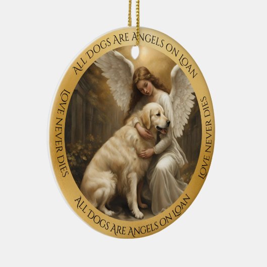 Golden Retriever Angel Gedenkstätte Keramik Ornament (Rechts)