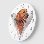 Golden Retriever Angel Große Wanduhr (Winkel)