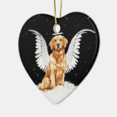 Golden Retriever Angel Hund Herz Keramikornament (Links)