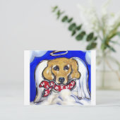 Golden Retriever Angel Postkarte (Stehend Vorderseite)
