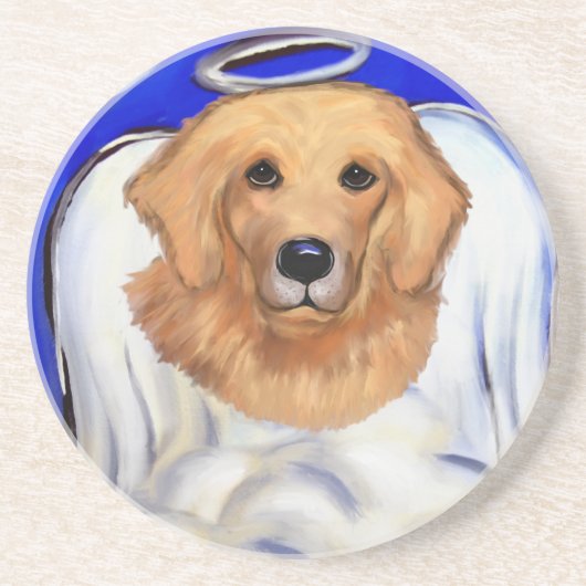 Golden Retriever Angel Untersetzer (Vorne)