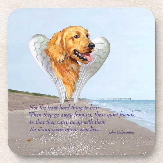 Golden Retriever Angel Untersetzer (Vorderseite)