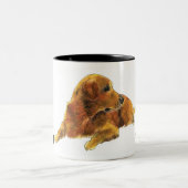 Golden Retriever Aquarell Hunde Leben Sprichwort Zweifarbige Tasse (Mittel)