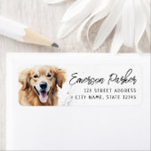 Golden Retriever Aquarell Rücksendeadresse (Insitu)