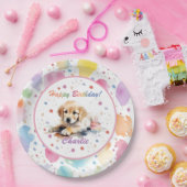 Golden Retriever Aquarellpapierplatte Pappteller (Party)