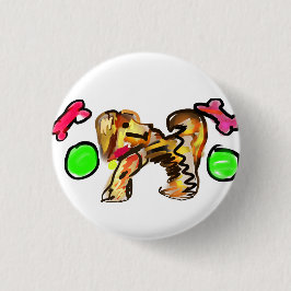 Golden retriever art button