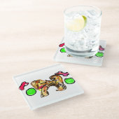 Golden retriever art glasuntersetzer (Schrägansicht)