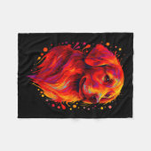 Golden Retriever Art Rtrait For Dog Owners Fleecedecke (Vorderseite (Horizontal))