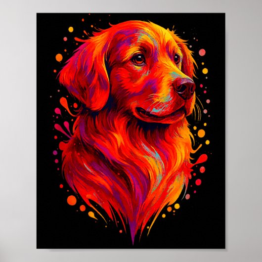 Golden Retriever Art Rtrait For Dog Owners Poster (Vorne)