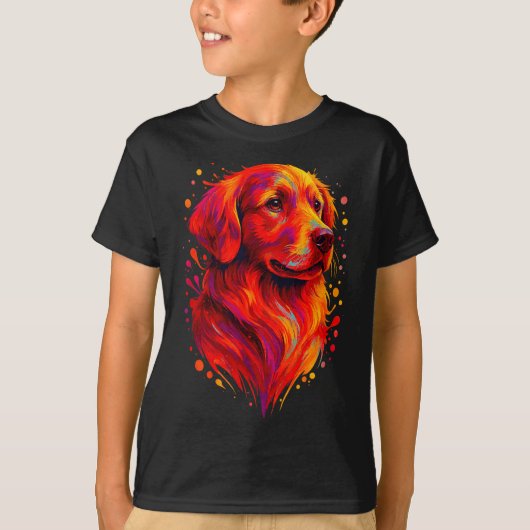 Golden Retriever Art Rtrait For Dog Owners T-Shirt (Vorderseite)