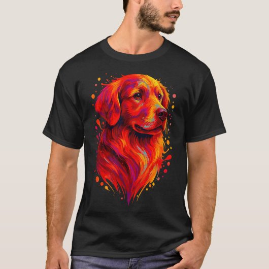 Golden Retriever Art Rtrait For Dog Owners T-Shirt (Vorderseite)