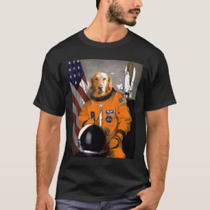 Golden Retriever Astronaut Stolz Patriotisch T-Shirt
