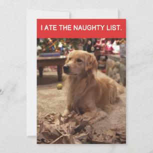 Golden Retriever Ate Naughty List Weihnachtswohnun Feiertagskarte