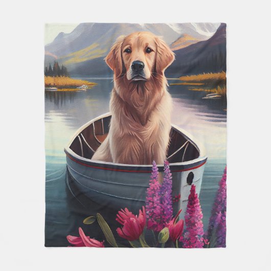 Golden Retriever auf dem Paddle: Ein Landschaftlic Fleecedecke (Vorderseite)