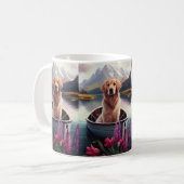 Golden Retriever auf dem Paddle: Ein Landschaftlic Kaffeetasse (Vorderseite Links)