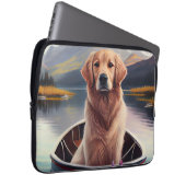 Golden Retriever auf dem Paddle: Ein Landschaftlic Laptopschutzhülle (Vorne Rechts)