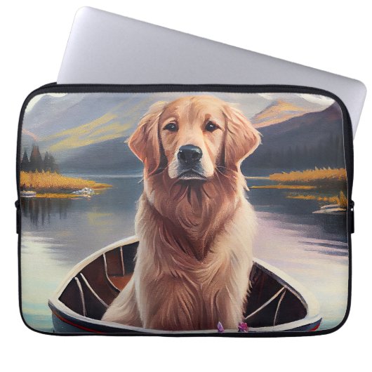 Golden Retriever auf dem Paddle: Ein Landschaftlic Laptopschutzhülle (Vorderseite)