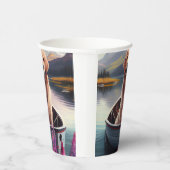 Golden Retriever auf dem Paddle: Ein Landschaftlic Pappbecher (Rechts)