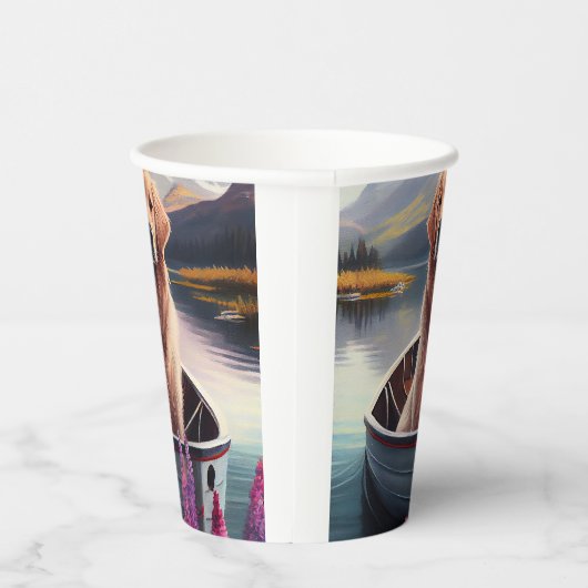 Golden Retriever auf dem Paddle: Ein Landschaftlic Pappbecher (Rechts)