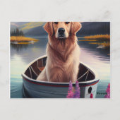 Golden Retriever auf dem Paddle: Ein Landschaftlic Postkarte (Rückseite)