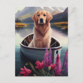 Golden Retriever auf dem Paddle: Ein Landschaftlic Postkarte (Vorderseite)