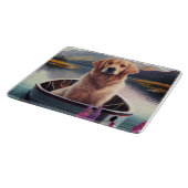 Golden Retriever auf dem Paddle: Ein Landschaftlic Schneidebrett (Ecke)