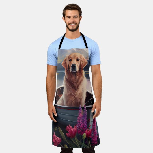 Golden Retriever auf dem Paddle: Ein Landschaftlic Schürze (Getragen)