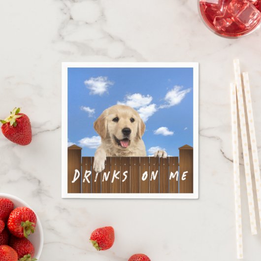 Golden Retriever auf dem Zaun Serviette (Beispiel)