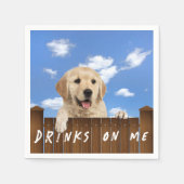 Golden Retriever auf dem Zaun Serviette (Vorderseite)