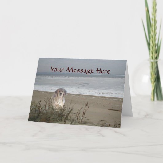 Golden Retriever auf der Beach Grußkarte Karte (Vorderseite)