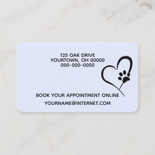 Golden Retriever auf Gingham für die Pet Grooming Visitenkarte (Rückseite)