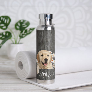 Golden Retriever auf Holz Trinkflasche