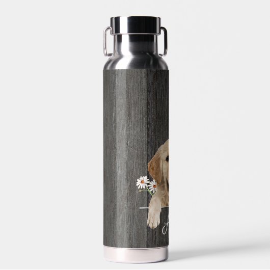 Golden Retriever auf Holz Trinkflasche (Vorne)