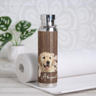 Golden Retriever auf Holz Trinkflasche