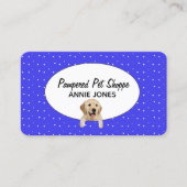 Golden Retriever auf Polka Dots for Pet Grooming Visitenkarte (Vorderseite)