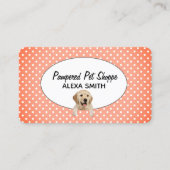 Golden Retriever auf Polka Dots for Pet Grooming Visitenkarte (Vorderseite)