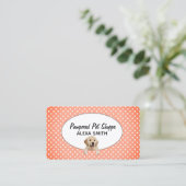 Golden Retriever auf Polka Dots for Pet Grooming Visitenkarte (Stehend Vorderseite)