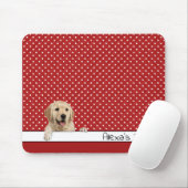 Golden Retriever auf Polka Dots Mousepad (Mit Mouse)