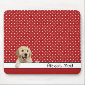 Golden Retriever auf Polka Dots Mousepad (Vorne)