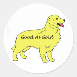 Golden retriever-Aufkleber gut als Gold Runder Aufkleber