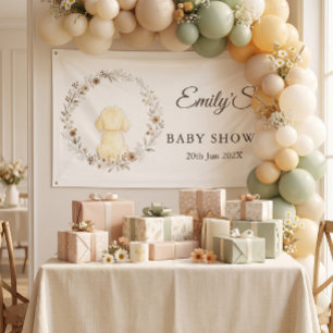Golden Retriever Baby Shower Wasserfarbe Wildblume Banner