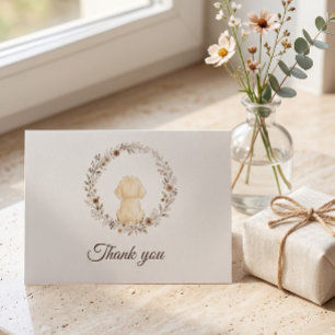Golden Retriever Baby Shower Wildflower Aquarell Dankeskarte