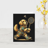 Golden Retriever Badminton Player Shuttle Karte (Gelbe Blume)