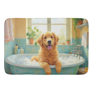 Golden Retriever Badzeit Glückliche Badezimmer Dek Badematte