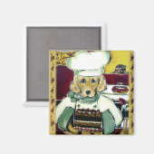 Golden Retriever Baker Magnet (Vorderseite/Rückseite)