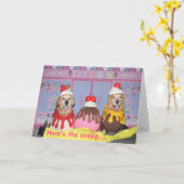 Golden Retriever Banana Split Geburtstag Karte (Gelbe Blume)