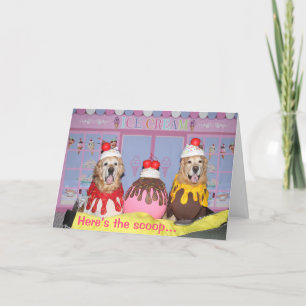 Golden Retriever Banana Split Geburtstag Karte